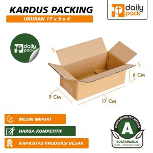 BOX KARDUS PACKING POLOS UKURAN 17X9X6 cm