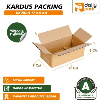 BOX KARDUS PACKING POLOS UKURAN 17X9X6 cm