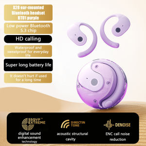 New X28 small coconut ball Bluetooth headset non-in-ear hanging earphone air conduction OWS sports headset⚡PH deliveryIn stock⚡