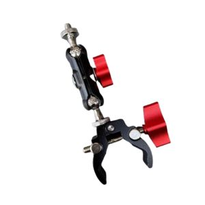 LEKGAVD Kim loại Kẹp kim loại siêu bền cho máy ảnh Núi Với Đầu Bi Đôi Giá đỡ máy ảnh Phụ Kiện Chụp Ảnh Đen Cần gạt đa năng cho máy ảnh Nhiếp ảnh