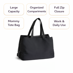 Maia Women Shoulder Tote Bag Multi Compartment Canvas Durable Lightweight Work Travel Mom Use Large Capacity