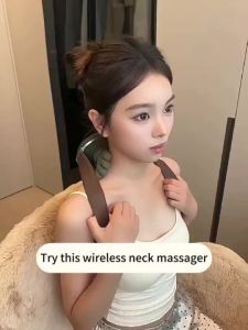 Neck Shoulder Massager Shiatsu Kneading with Heat Portable Rechargeable Cervical Massager for Neck Back Leg Relief