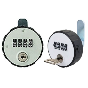 Practical 4 Digital Round Padlock Combination Cabinet Cam Lock School Locker with for Key Reset Security for Sheds Stora
