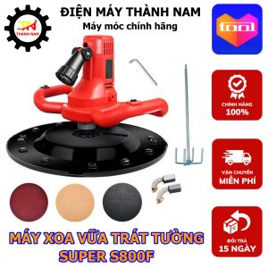 Máy Xoa Vữa Trát Tường SUPER S800F - Công Suất 1680W - Đầy Đủ Phụ Kiện - Bảo Hành 6 Tháng