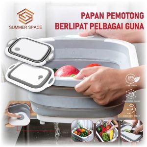 🥒🍅🥬🔪Papan Pemotong Berlipat Bakul Bilasan Makanan Pelbagai Guna | Multifunction Food Wash Basin Foldable Chopping Board