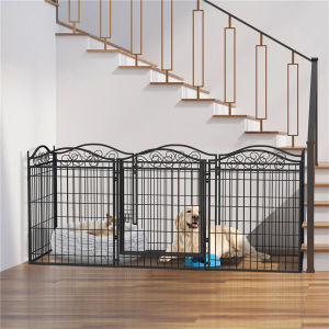 WISFOR 8 Panels Heavy Duty Dog Playpen Indoor Outdoor Pet Animal Dog Kennel Pen Fence Enclosure Cage Exercise