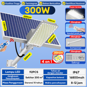 Lampu jalan tenaga surya matahari otomatis sorot kontrol cahaya cerdas remote taman tahan air IP67