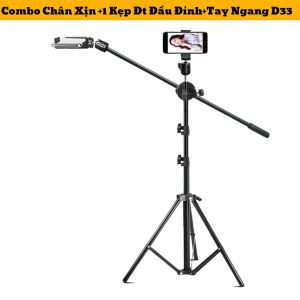 Cây livestream Giá Đỡ Điện Thoại Kèm Tay Ngang D33 Xoay 360 Độ Hello-StoreGậy Chụp Ảnh Quay Video Sản Phẩm Chắc Tiện Lợi