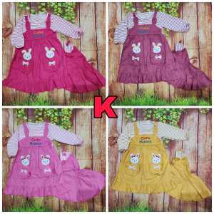 Two Mix Dress Muslim Anak 1 - 2 Tahun Gratis Kerudung Gamis Anak Cewek dj906