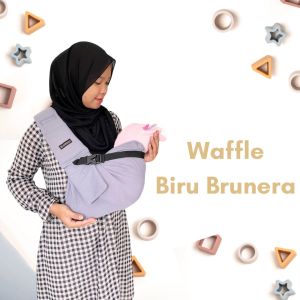 ARS Collection Gendongan Bayi Instant Waffle Premium Gendongan Mshape All Size Dengan Saku