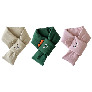 Comfortable Filled Cotton Scarf With Adorable Bear Design For Infants And Toddlers Cold Weather Essential Accessory