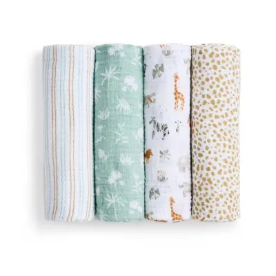 Aden + Anais Muslin Swaddle 4pk - Assorted Designs