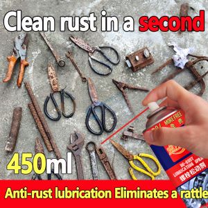 Strong Rust Remover for Metal steel 450ML Tough Rust Removal Strong Rust Removal Lubricant Anti Rust Spray Stain Dirt Cleaner Penetrating Oil for Bicycle Chains Motorcycles Cars Multipurpose Oil/Rust Remove Derusting Car Maintenance Cleaning