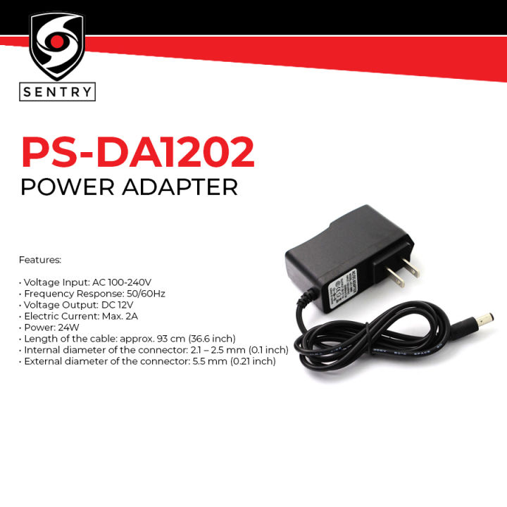 PS-DA 12V in 1-5 AMPHERE Power Supply For CCTV Security, Media ...