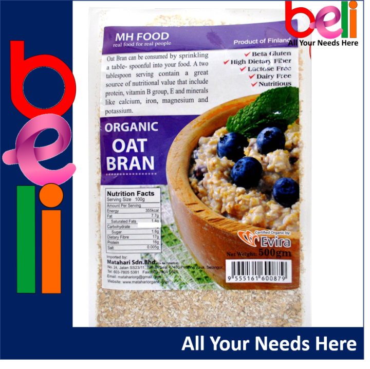 MH Food Organic Oat Bran 500g Lazada