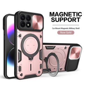 Honor X8a ตัวเคสป้องกันกล้องดึงเกราะกันกระแทก5G 2023สำหรับ Honor X8a X8 X6a X6 5G 4G HonorX8a 2023เคสแหวนแม่เหล็กในรถยนต์ปลอกเคสโทรศัพท์ฝาหลัง