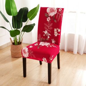 1 Pieces One Piece Stretch Chair Cover for Home Restaurant Banquet Hotel Kitchen Spandex Printed Chair Cover Removable Washable Seat Upholstery
