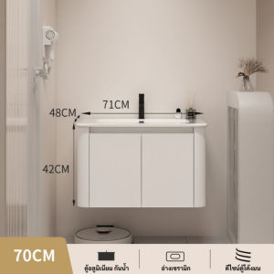 Forward ชุดตู้อ่างล้างหน้า อ่างล้างหน้าเซรามิก ตู้อลูมิเนียม สีขาว มี3ขนาด60-70และ80ซม Washbasin cabinet รุ่นBas-C39-C42
