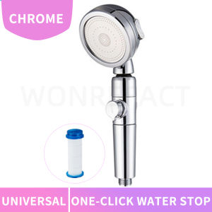 Shower Head Water Saving High Pressure Hand Hold Bathroom Accessory Chrome Abs Shower Heads