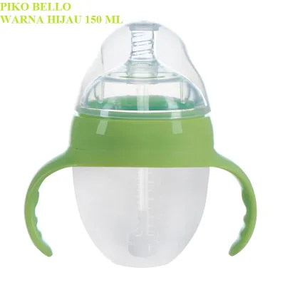 PIKO BELLO Botol susu Bayi Silikon silicon anti kolik dengan handle dan sedotan