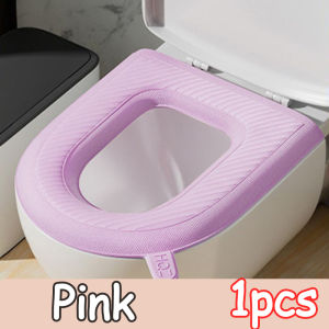 Soft Toilet Seat Cover Bathroom Waterpoof EVA Toilet Cover Seat Closestool Seat Cover Mat Protector With Handle Waterproof Universal Toilet Covers Cushion Bathroom Accessories 马桶垫