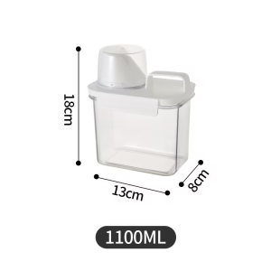 Multipurpose Detergent Container Jar Snacks Box Laundry Powder Dispense Tank Laundry Liquid Jar Plastic Storage Airtight Bottle With Cup Lid