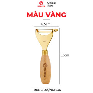 Nạo Rau Quả Modeco Bằng Thép Không Gỉ 316l - Dụng Cụ Bào Gọt Vỏ Củ Quả Đa Năng Cán Cầm Bằng Gỗ Sồi Lưỡi Dao Sắc Bén