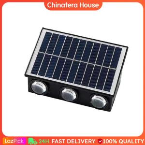 LED Solar Powered Fence Lights Rust Proof Light Sensor Sunlight 1200mAh Ambient Spotlights for Decorating Garden Fences