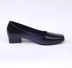 Alona Sepatu Kantor Wanita BIG SIZE 40-45 JUMBO Heels Pantofel Kulit Hak 3+5 cm Formal