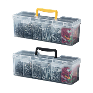 Transparent Hardware Tool Organizer Box Case with Removable Multiple Compartments for Easy Access and Compact Storage