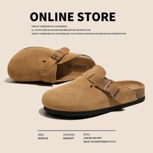 Free Shipping WomenS Slippers New Spring And Autumn Styles Suitable For Outdoor Wear With A Closed-Toe Design Thick Soles Versatile Korean-Style Retro And Easy To Slip On