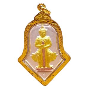 K617 ท้าวเวสสุวรรณ วัดจุฬามณี วัดจุฬามณี สมุทรสงคราม กรอบทองไมครอน 24K พร้อมส่ง