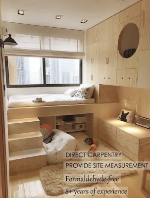 【SG Local Contractor】【Custom Furniture】Bedroom Design & Renovation /Bay Window /storage bed/Headboard/ Loft Bed/ Wardrobe/Dressing Table/ Studya Table / Carpentry works
