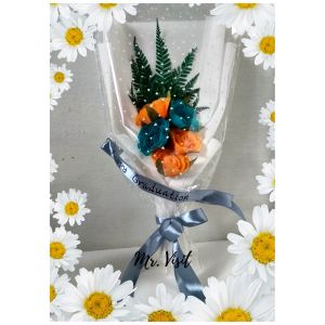 Mr. Visit / PROMO Buket Bunga Dua Warna Cover Putih / Buket Bunga Murah / Buket Wisuda