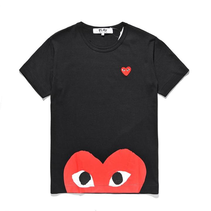 Ready Stock Hot Sale Original COMME Des Garcons CDG Play Short Sleeve Women Big Heart Black White T Shirt Sport Fashion Leisure Style Cute Couple Lazada PH