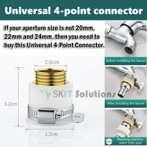 【SKIT SG】360° Brass Splash-Proof Faucet Extension Pipe Sink Extender with 3 Modes Spray Head FREE 2 Adapters for Kitchen Bathroom Balcony Water Tap Extend Fittings Fixture Suitable for Faucet with Diameter 20mm 22mm or 24mm