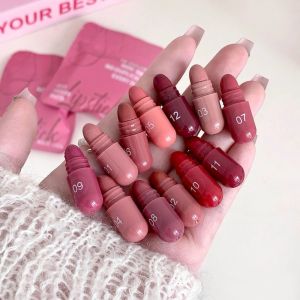 OKONOK 12pcs Long Lasting Capsule Lipstick Set Matte Finish Non-Sticky Texture Lipstick 12 Colors Lip Gloss Daily Makeup