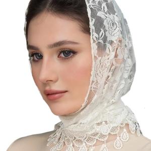 Elegant Lace Mantilla Veils for Wedding Traditional Lace Shawl Tassels Head Covering for Catholic Chapel Formal Headpiece