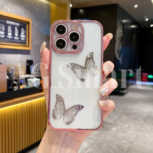 IPH 11 11 Pro 11 Pro Max 12 12 Pro 12 Pro Max 13 13 Pro 13 Pro Max 14 14 Pro 14 Pro Max 15 15 Pro 15 Pro Max 16 16 Plus 16 Pro 16 Pro Max butterfly sticker with gradient case fon casing 蝴蝶贴纸手机壳