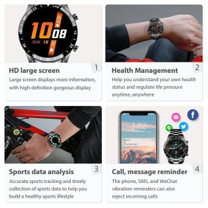 Luxury Mens Smart Watch: Full Circle Touch Screen Waterproof Sport Fitness Tracker & Bluet