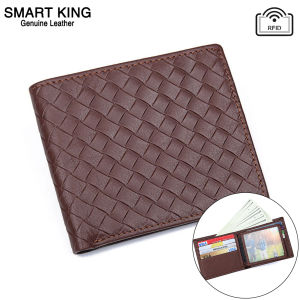 Smart King New Fashion Retro For Men Genuine Cow Leather Short Wallets Purse Multifunction Card Clip Casual Multi-Card Position Clutch Bag