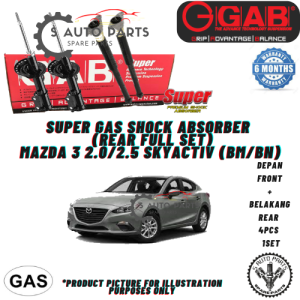 MAZDA 3 BM SKYACTIVE (2014y~) (FRONT / REAR) 100% GAB SUPER GAS SHOCK ABSORBER