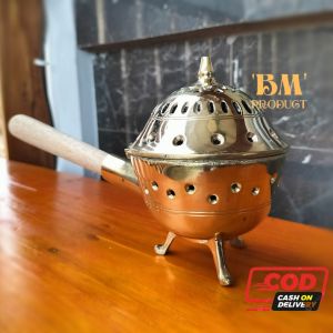 Tungku Ratus Kuningan Tempat Ratus Tempat Bakar Ratus 1 pcs Tempat Ratus Spa Kecantikan