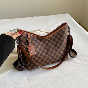 Super-Life ใหม่ กระเป๋าสะพายไหล่ลายตารางหมากรุก กระเป๋าผู้หญิง ใหม่ กระเป๋าโท้ตความจุขนาดใหญ่