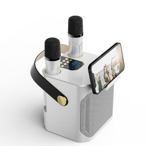 UTOPUS Dual Microphone 360 Stereo Surround Karaoke High Power Bluetooth 5.3 Karaoke Machine High-quality Bluetooth Speaker Home TV KTV