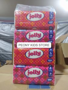 Jolly tissue pink 250 sheet isi 4 pack / tisu wajah joly 250s/ tisu muka serbaguna joli