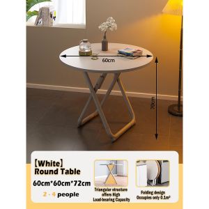 Minoti Foldable Round Table 60cm Nordic Solid Wooden Heavy Duty Folding Dining Table Coffee Table