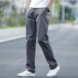 Quần mùa hè dành cho nam giới cộng với kích thước 42 44 giản dị Chinos bông kaki Xanh da trời màu đen nhẹ lỏng thẳng kéo dài quần nam mỏng2026