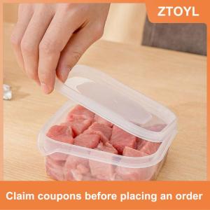 【ZTOYL】 1 cái hộp bảo quản thực phẩm tủ lạnh đông lạnh thịt rau tươi giữ hộp trong suốt nhà bếp hộp lưu trữ kín