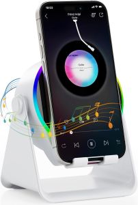 ZNW 5 In 1 Bluetooth Induction Speaker Stand 360° Surround Sound Audio HIFI 9D Sound RGB Light Effect Player Long-lasting Mobile Phone holder IPAD Universal Indoor Outdoor Gift